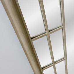 Rackhams Lewis Vintage Cream Metal Frame Arch Window Wall Mirror 153cm x 60cm - Brown - thumbnail 4