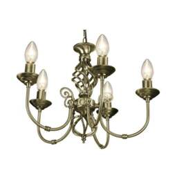 Rackhams 5 Light Antique Brass Classic Knot Twist Chandelier Ceiling Light Fitting