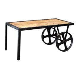 Rackhams Herica Industrial Vintage Mintis Cart Coffee Table - thumbnail 1