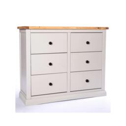 Rackhams Loreo 6 Drawer Chest of Drawers Brass Knob - Light Grey - thumbnail 2