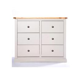 Rackhams Loreo 6 Drawer Chest of Drawers Brass Knob - Light Grey - thumbnail 1