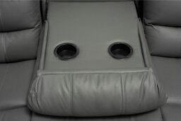 Rackhams Roma Leather Grey Sofa 3+2 Seater Recliner Sofa in Grey - 3 Seater & 2 Seater Set - thumbnail 6