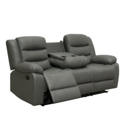 Rackhams Roma Leather Grey Sofa 3+2 Seater Recliner Sofa in Grey - 3 Seater & 2 Seater Set - thumbnail 5