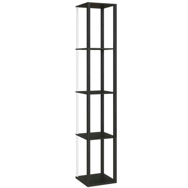 Rackhams RGB LED Floor Lamp with Shelves, Modern Dimmable Standing Lamp with Remote Control, Adjustable Brightness & Speed, Black