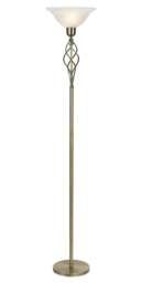 Rackhams Classic Knot Twist Floor Lamp Uplighter in Antique Brass