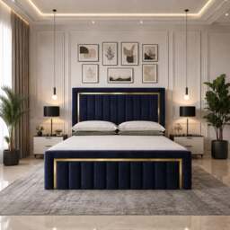 Rackhams New Gold Strip Ottoman Bed Frame - King - Solid Wood - Silver - thumbnail 2