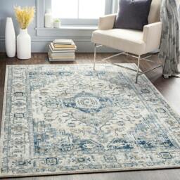 Rackhams Jolie-Vintage Grey Blue Brown Black Traditional Boho Rug - 160 x 220 cm - thumbnail 1