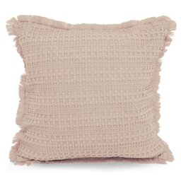 Rackhams Soft Waffle Fringe Edge Cushion - 45cm x 45cm - Beige - thumbnail 4