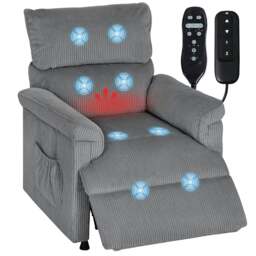 Rackhams Massage Recliner with Quiet Motor, Power Reclining Chair, Brown - thumbnail 6