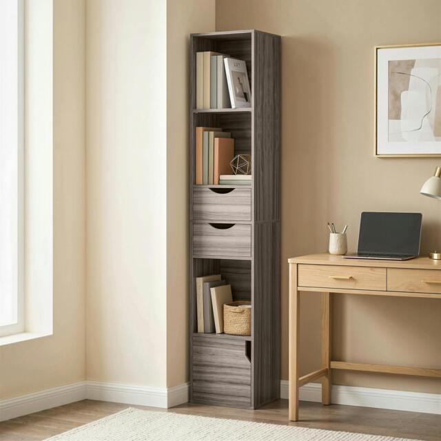 Rackhams Bookcase with Drawers Adjustable Shelf 158 cm - Grey - image 1