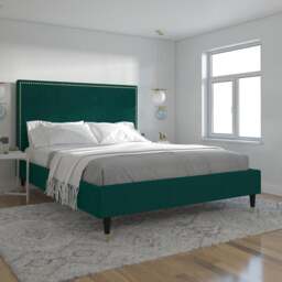 Rackhams Audrey Bed Velvet Green - Double - thumbnail 6
