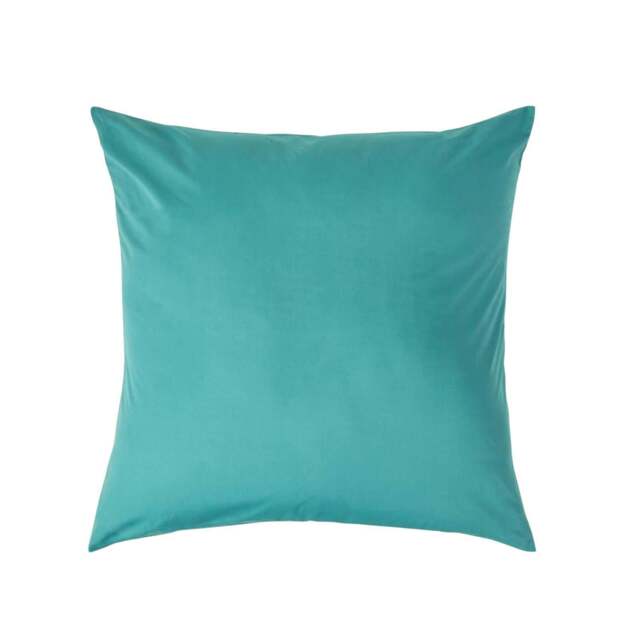 Rackhams Crisp & Cool 200 TC Egyptian Cotton Percale Housewife Pillowcase, European Size - Teal - 60 x 60 cm - image 1