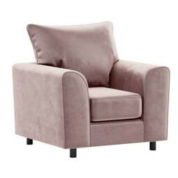 Rackhams Brooklyn Full Foam Plush Velvet Armchair - Beige - thumbnail 4