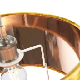 "Rackhams Modern Ochre/Mustard Crushed Velvet 14"" Table/Pendant Shade with Copper Inner" - thumbnail 3