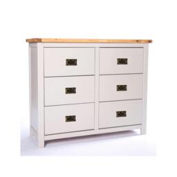 Rackhams Argenta 6 Drawer Chest of Drawers Bras Drop Handle - Light Grey - thumbnail 2