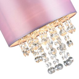 Rackhams Modern Lilac Satin Fabric Pendant Light Shade with Transparent Acrylic Droplets - thumbnail 5