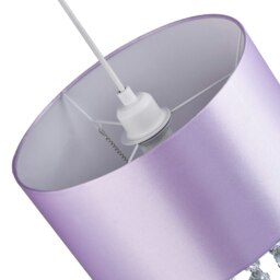 Rackhams Modern Lilac Satin Fabric Pendant Light Shade with Transparent Acrylic Droplets - thumbnail 4