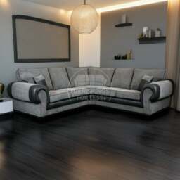 Rackhams Portland Mixed Fabric Cord 5 Seater Corner Sofa - Brown and Beige - thumbnail 2