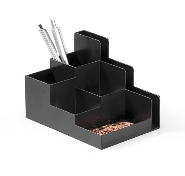 Rackhams OPTIMO Desk Stationery Organiser Tray Pen Pencil Storage - 6 Pack - Grey