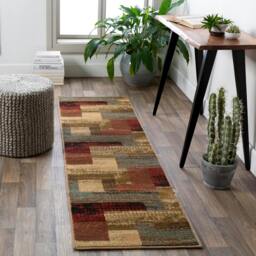 Rackhams Riley-Modern Red Brown Grey Graphic Rug - 60 x 100 cm - thumbnail 6