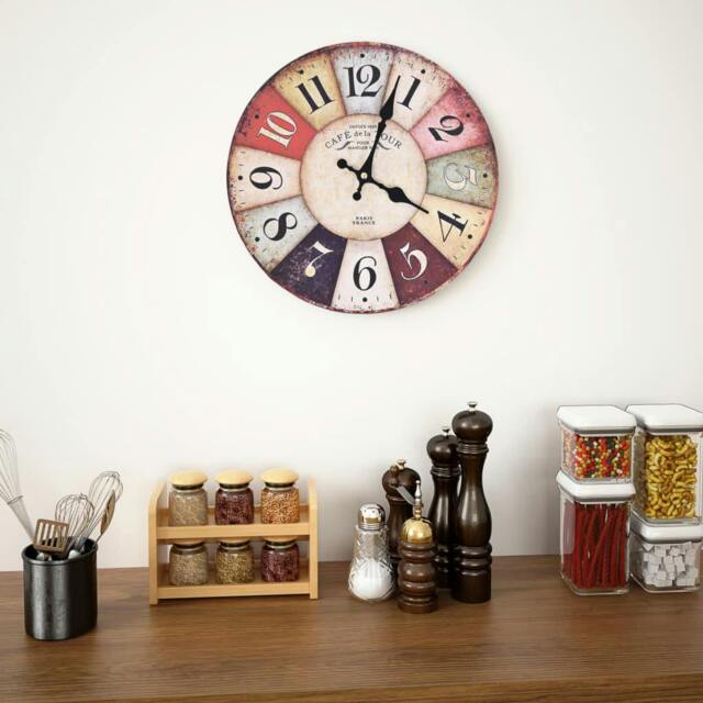 Rackhams Vintage Wall Clock Colourful 30 cm