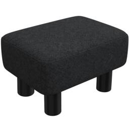 Rackhams Chic Linen Fabric Foot Stool Ottoman Cube with Legs - Multi-colored - thumbnail 3
