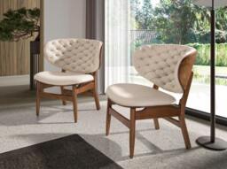 Rackhams Sand and Walnut Leatherette Armchair 5141 - Modern - Yes - No - thumbnail 3