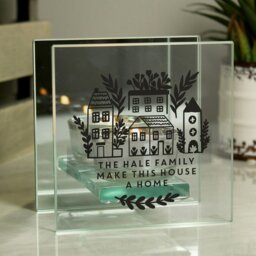 Rackhams Personalised Home Mirrored Glass Tea Light Holder