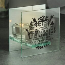 Rackhams Personalised Home Mirrored Glass Tea Light Holder - thumbnail 4