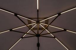 Rackhams Hawaii 300cm x 300cm Lumen LED Square Cantilever Parasol with 90kg Moveable Granite Base - Sand - thumbnail 3
