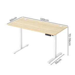 Rackhams Electric Standing Desk Height Adjustable with Memory Control Natural - thumbnail 3
