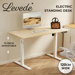 Rackhams Electric Standing Desk Height Adjustable with Memory Control Natural - thumbnail 2