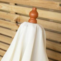 Rackhams 2.7m Outdoor Wooden Garden Parasol Sun Shade with Carry Bag in Cream - thumbnail 5