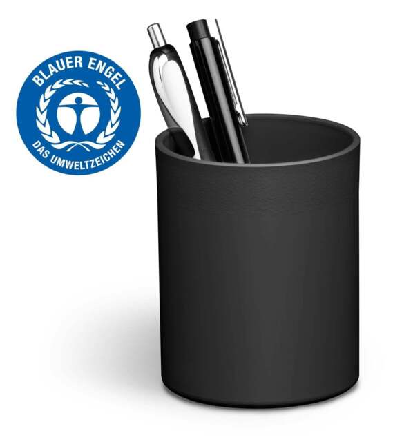 Rackhams ECO Recycled Plastic Pen Pot Pencil Holder Desk Tidy Organizer - Black