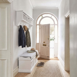 Rackhams Tetbury Large Hallway Set with Storage Baskets and Cushion Seat - Dove Grey - thumbnail 3