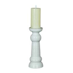 Rackhams Sile Pillar Candle Holder - White - White - 38cm x 12cm x 12cm - 100% Mixed - thumbnail 3