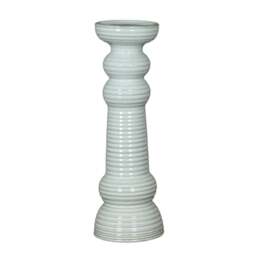 Rackhams Sile Pillar Candle Holder - White - White - 38cm x 12cm x 12cm - 100% Mixed
