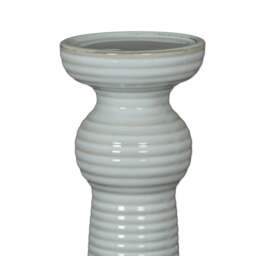 Rackhams Sile Pillar Candle Holder - White - White - 38cm x 12cm x 12cm - 100% Mixed - thumbnail 2