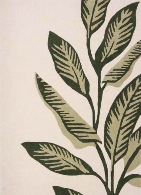 Rackhams Paradise Leaf Hand-Tufted Wool Rug – Cream/Green - 200X290 cm - image 1