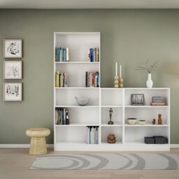 Rackhams Basic Low Wide Bookcase (2 Shelves) in White - White - Wood - 1 - thumbnail 6