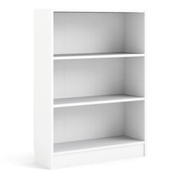 Rackhams Basic Low Wide Bookcase (2 Shelves) in White - White - Wood - 1