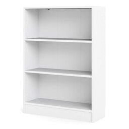 Rackhams Basic Low Wide Bookcase (2 Shelves) in White - White - Wood - 1 - thumbnail 3