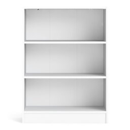 Rackhams Basic Low Wide Bookcase (2 Shelves) in White - White - Wood - 1 - thumbnail 2