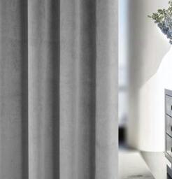 "Rackhams Grey 100% Blackout Luxury Supersoft Velvet Thermal Eyelet Curtains for Living Room & Bedrooms - 66"" (168cm) Width x 54"" (137cm) Drop" - thumbnail 3