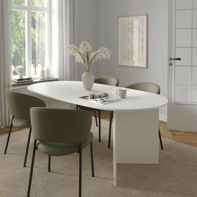 Rackhams Family Dining table 100x200cm in White - L 200 X H 76 X D 100cm - Manufactured Wood - W 200 X D 100cm - image 1