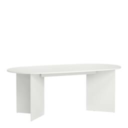 Rackhams Family Dining table 100x200cm in White - L 200 X H 76 X D 100cm - Manufactured Wood - W 200 X D 100cm - thumbnail 2