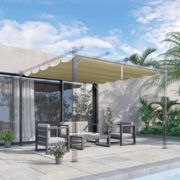 Rackhams Pergola Shade Cover Replacement Canopy for 3 x 3(m) Pergola, Beige - Beige - Polyester - 350L x 260W cm - thumbnail 3
