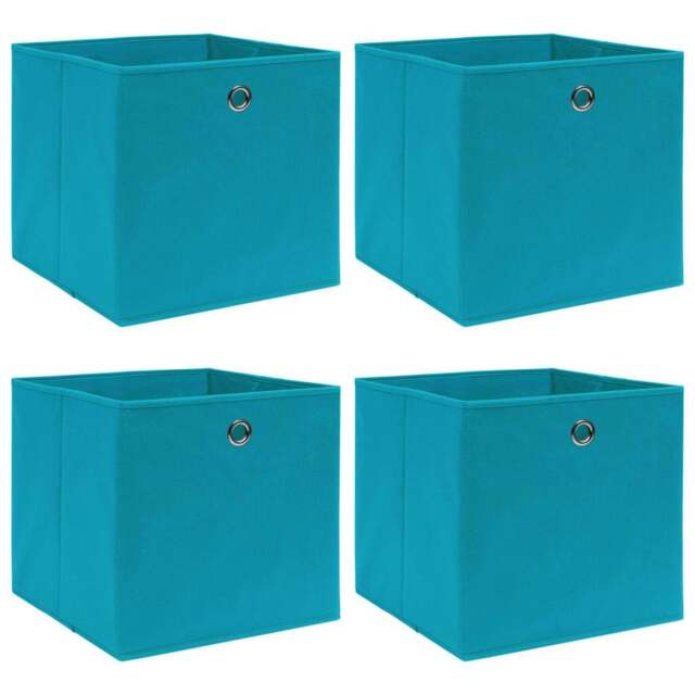 Rackhams Storage Boxes 4 pcs Baby Blue 32x32x32 cm Fabric