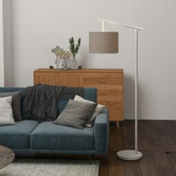 Rackhams Floor Lamp with 350 Rotating Lampshade, LED Bulb Included, Grey