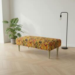 Rackhams Rectangular Coffee Table Ottoman – Vibrant Multi-Toned Footstool - 30 x 30 Inches (76 x 76cm) - thumbnail 3